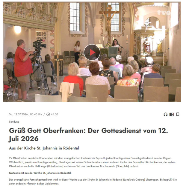 Link zum TV-Gottesdienst St. Johannis